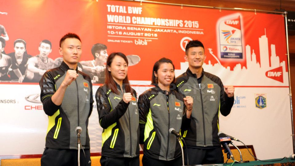 Pernah terseret skandal asmara, mantan bintang bulutangkis asal China, Zhang Nan dan Tian Qing, punya kabar menggembirakan bersama dua buah hatinya. Copyright: © INDOSPORT/Ratno Prasetyo